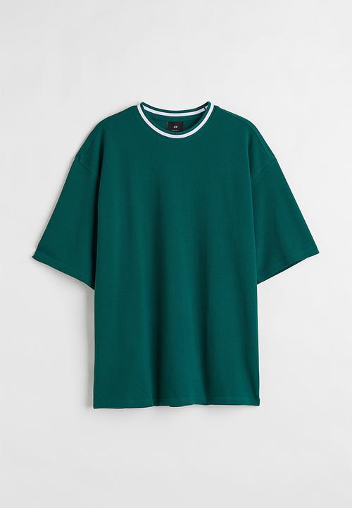 H&M - Oversized fit piqué T-shirt - dark turquoise
