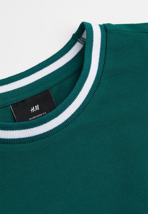 H&M - Oversized fit piqué T-shirt - dark turquoise