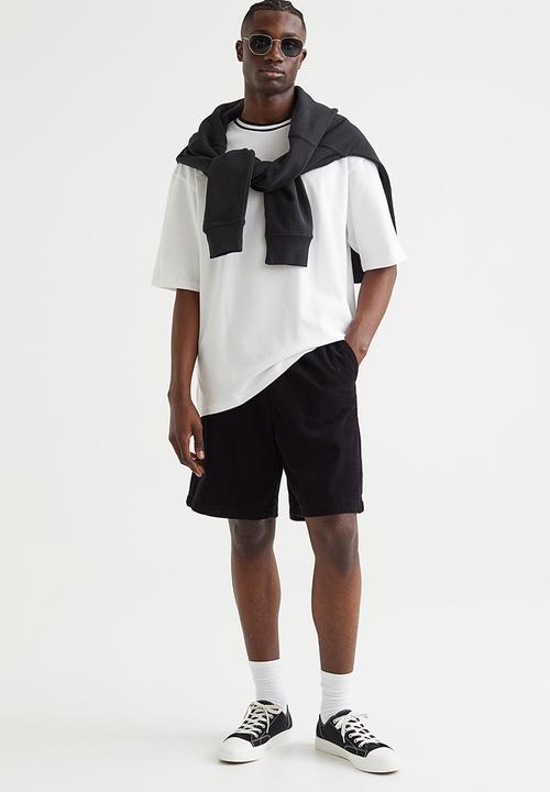 H&M - Oversized fit piqué T-shirt - white
