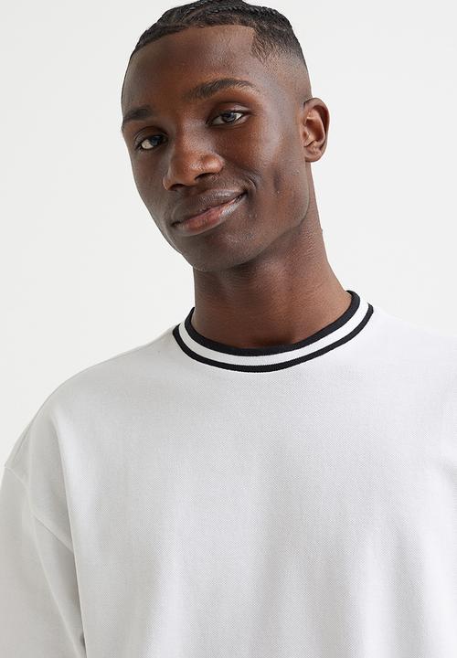 H&M - Oversized fit piqué T-shirt - white