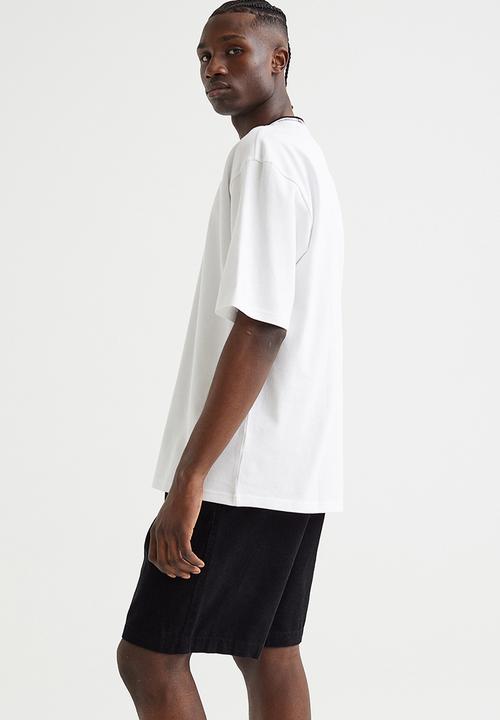 H&M - Oversized fit piqué T-shirt - white