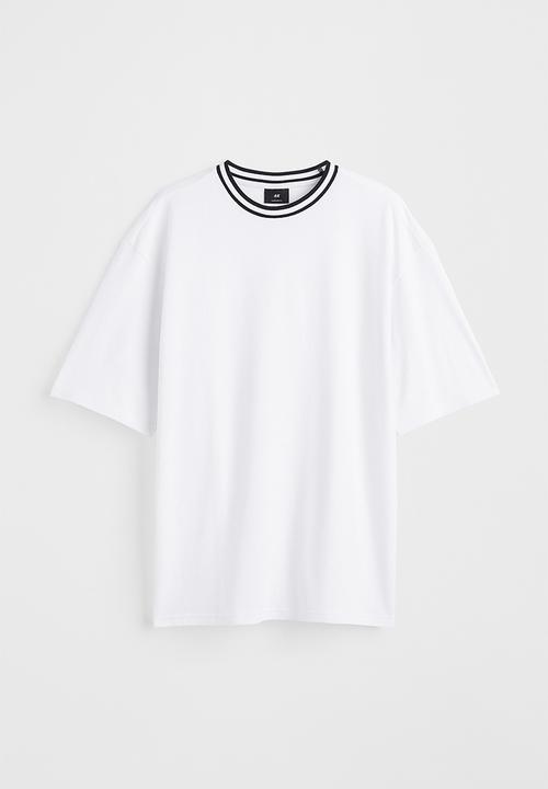 H&M - Oversized fit piqué T-shirt - white