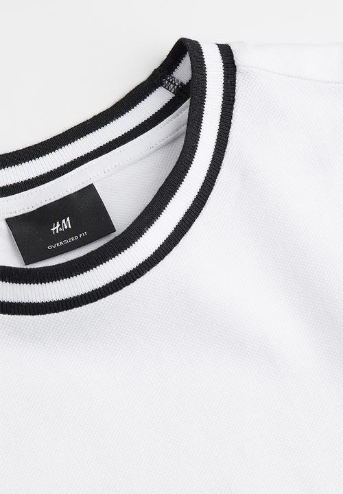 H&M - Oversized fit piqué T-shirt - white