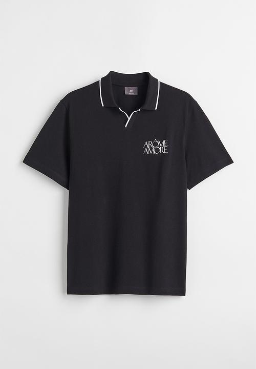 H&M - Regular fit polo shirt - black/arôme