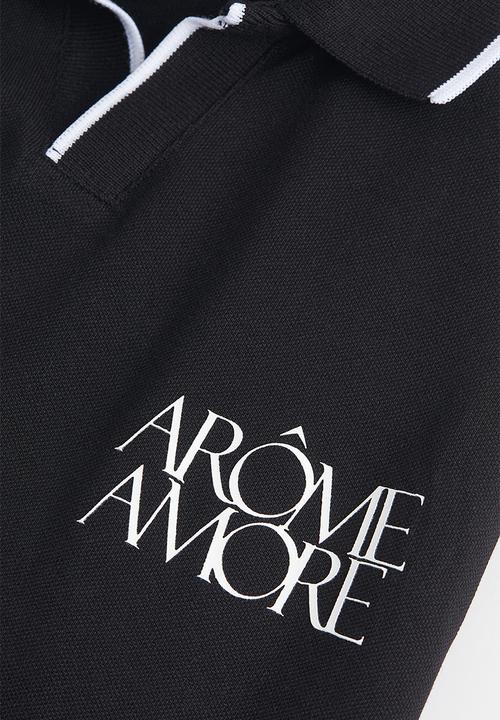 H&M - Regular fit polo shirt - black/arôme