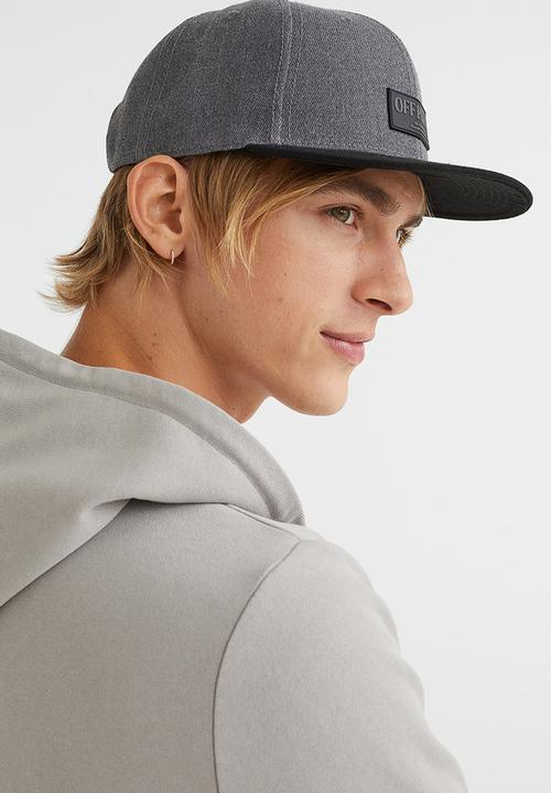 H&M - Appliquéd cap - dark grey/off path