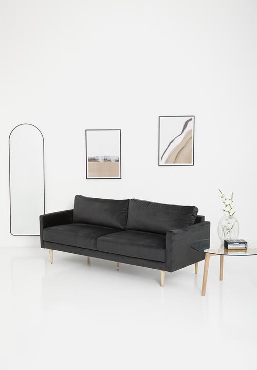Sixth Floor - Hadley 3 seater - black