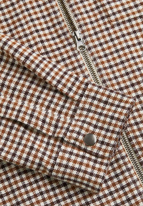 H&M - Relaxed fit twill overshirt - beige/black checked