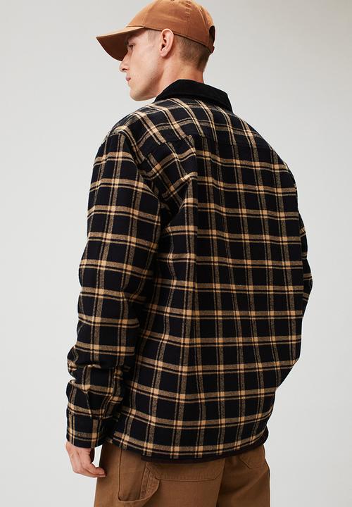 H&M - Relaxed fit twill overshirt - black/beige checked