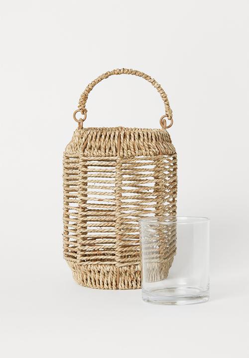 H&M - Seagrass candle lantern - beige