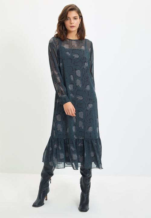 Trendyol - Patterned maxi dress - navy