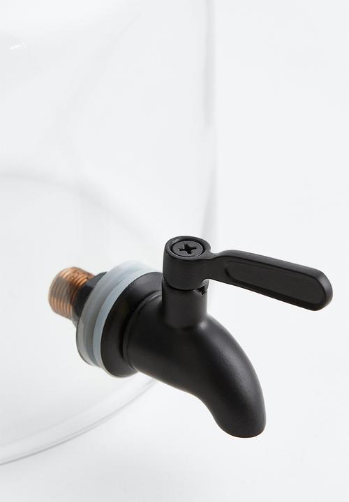 H&M - Glass dispenser with tap - black/transparent