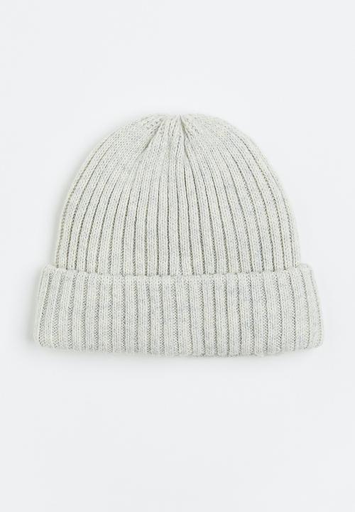 H&M - Rib-knit hat - light grey marl
