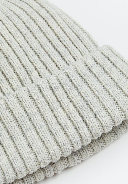 H&M - Rib-knit hat - light grey marl