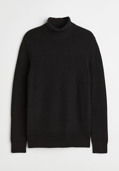 H&M - Regular fit polo-neck jumper - black