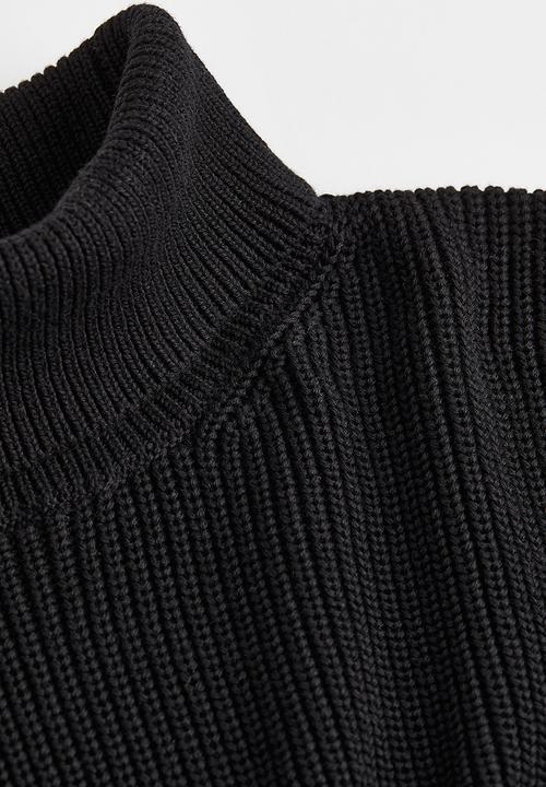 H&M - Regular fit polo-neck jumper - black