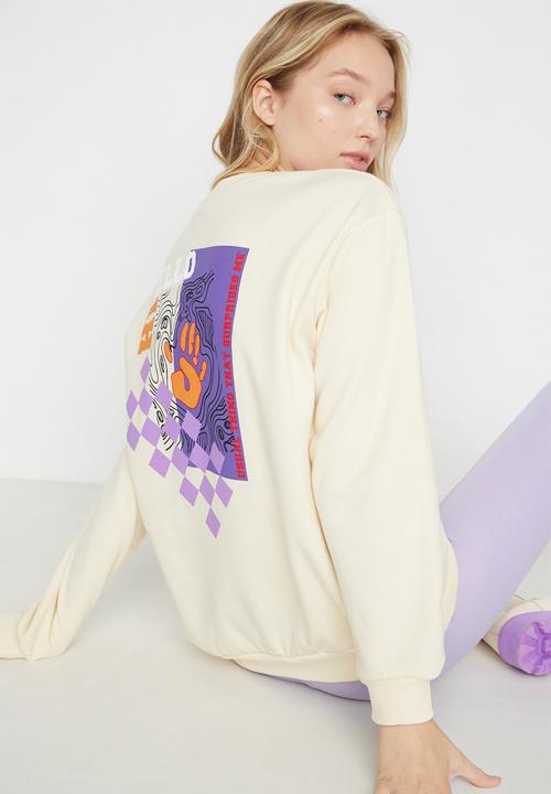 Trendyol - Thin fleece sweatshirt - beige