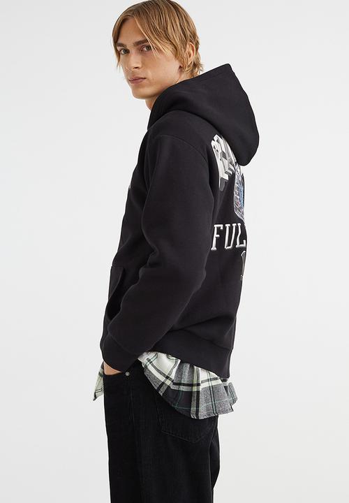 H&M - Relaxed fit hoodie - black/officially graduated