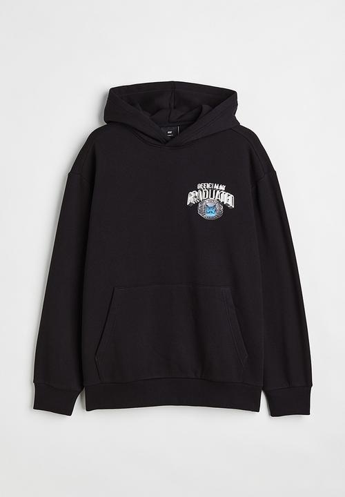 H&M - Relaxed fit hoodie - black/officially graduated