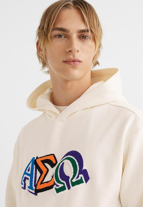H&M - Relaxed fit hoodie - cream/omega
