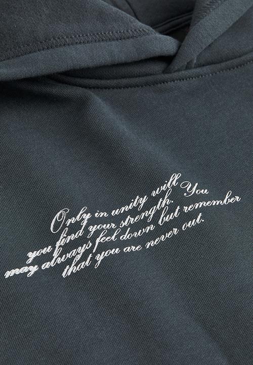 H&M - Relaxed fit hoodie - dark grey/brooklyn wolf