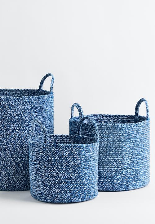 H&M - Cotton storage basket - blue