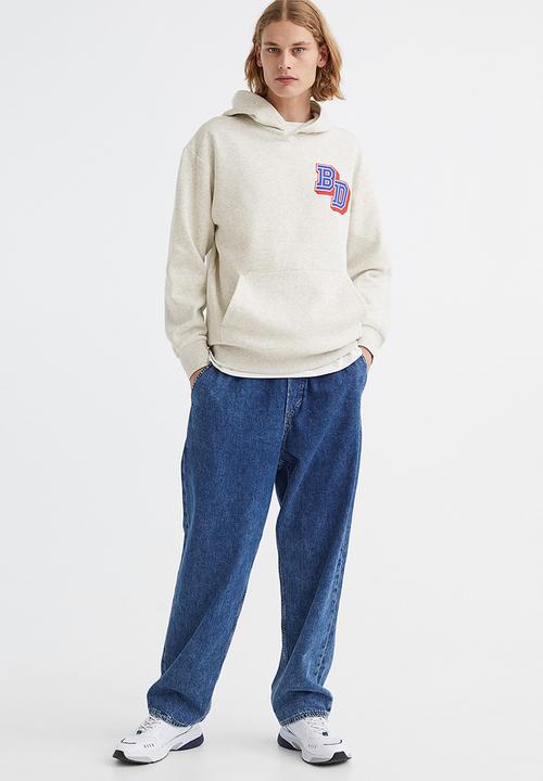 H&M - Relaxed fit hoodie - light grey marl/bd