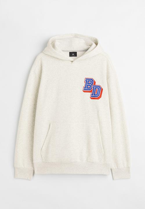 H&M - Relaxed fit hoodie - light grey marl/bd