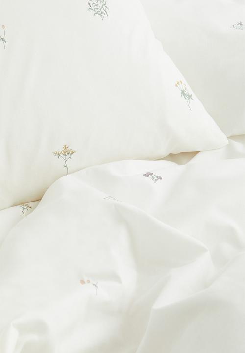 H&M - Patterned single duvet cover set - white/multi