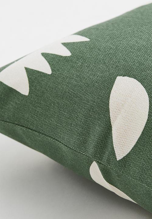 H&M - Cotton canvas cushion cover - green/multi