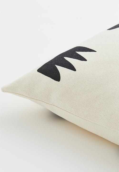 H&M - Cotton canvas cushion cover - multi/white
