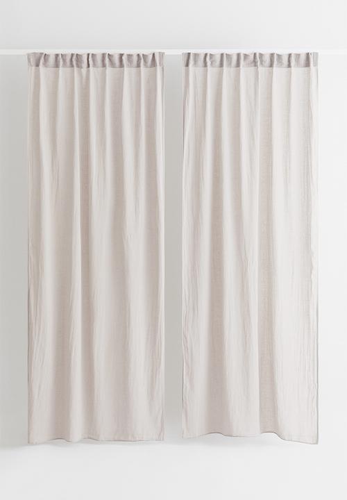 H&M - 2-pack multiway linen-blend curtains - beige