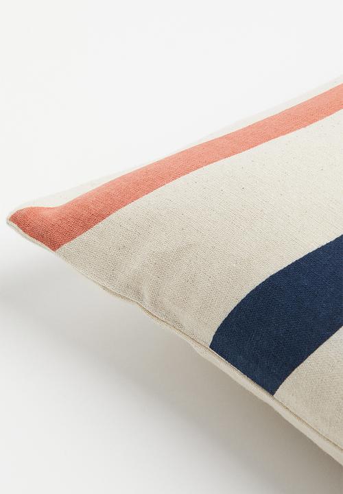 H&M - Patterned cotton cushion cover - beige/multi