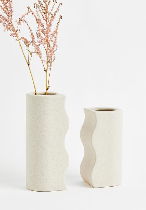 H&M - 2-pack stoneware vases - beige