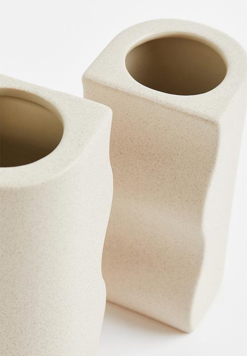 H&M - 2-pack stoneware vases - beige
