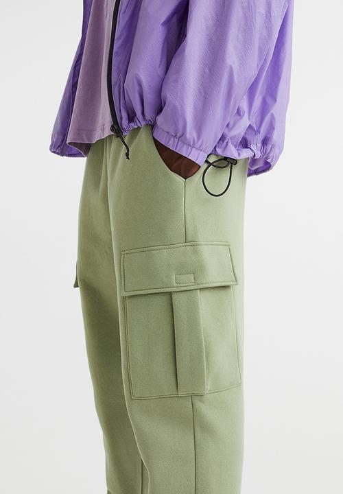 H&M - Cargo sweatpants - light khaki green