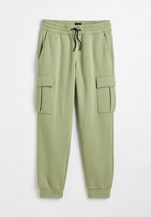 H&M - Cargo sweatpants - light khaki green