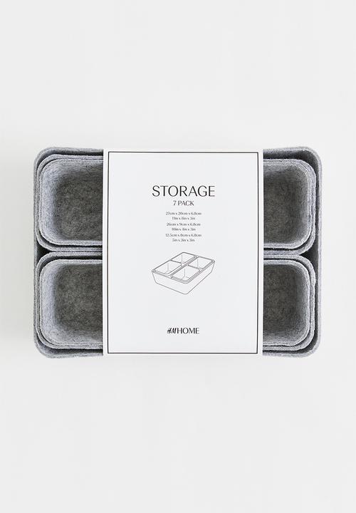 H&M - 7-piece felted storage basket set - grey