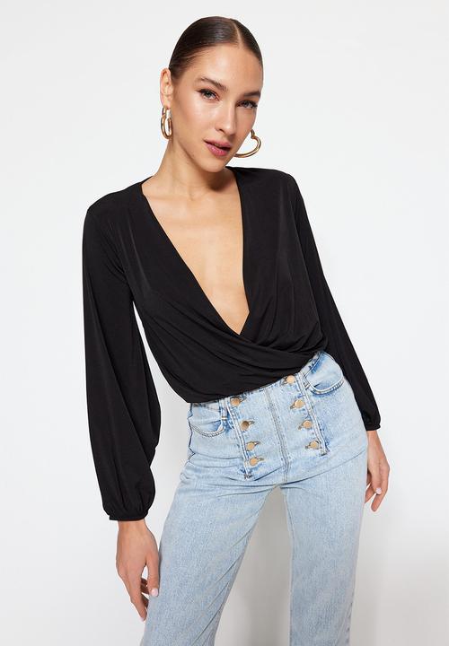 Trendyol - Double front blouse - black