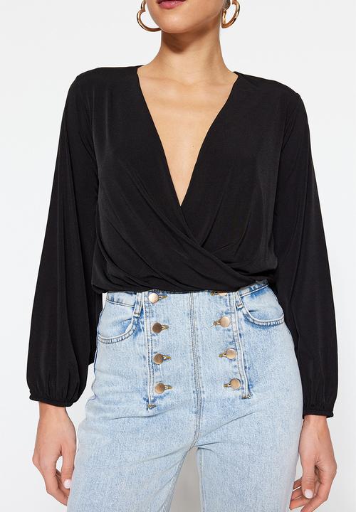 Trendyol - Double front blouse - black