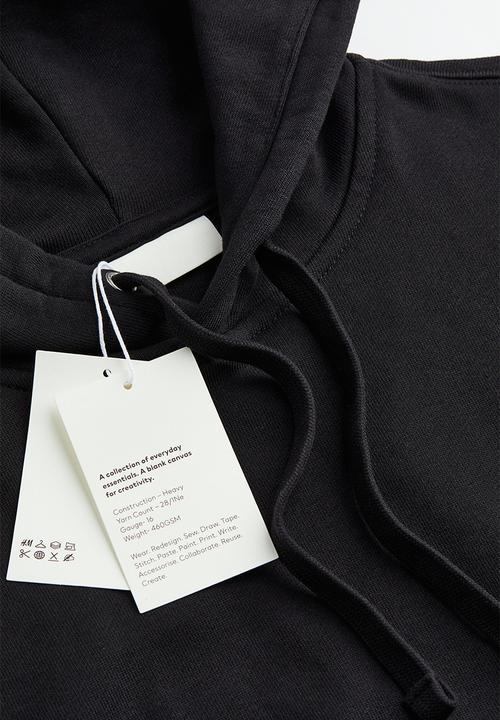 H&M - Oversized fit cotton hoodie - black