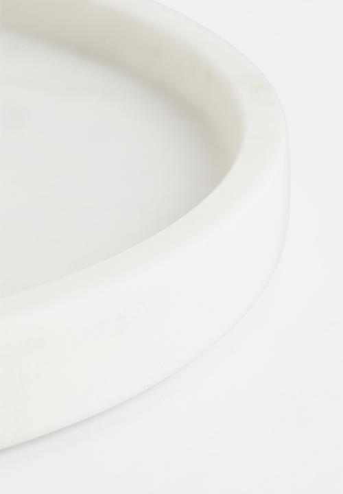 H&M - Round marble tray - white