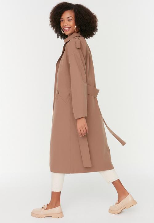 Trendyol - Belted  long trench coat - neutral 