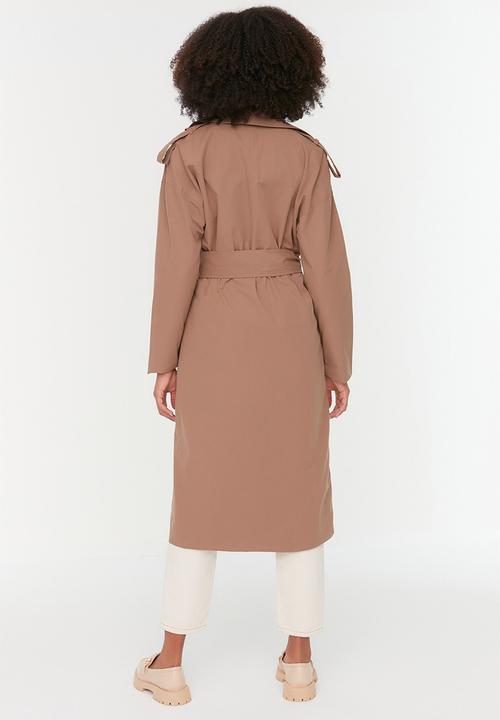 Trendyol - Belted  long trench coat - neutral 