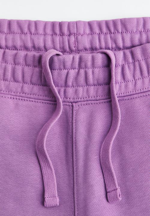 H&M - Relaxed fit cotton joggers - deep lilac