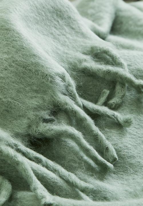 H&M - Soft wool-blend blanket - green