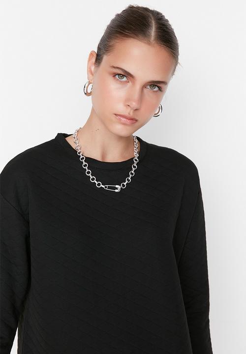 Trendyol - Quilted shift dress - black