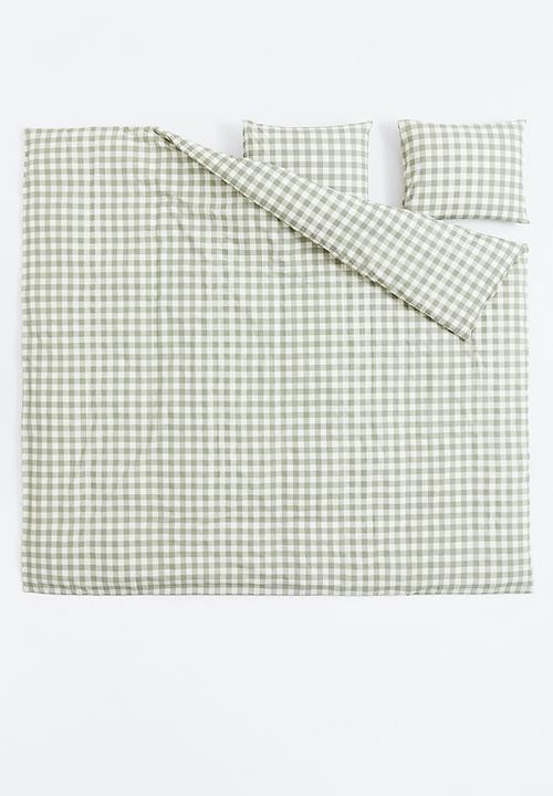 H&M - Patterned double duvet cover set - green/multi