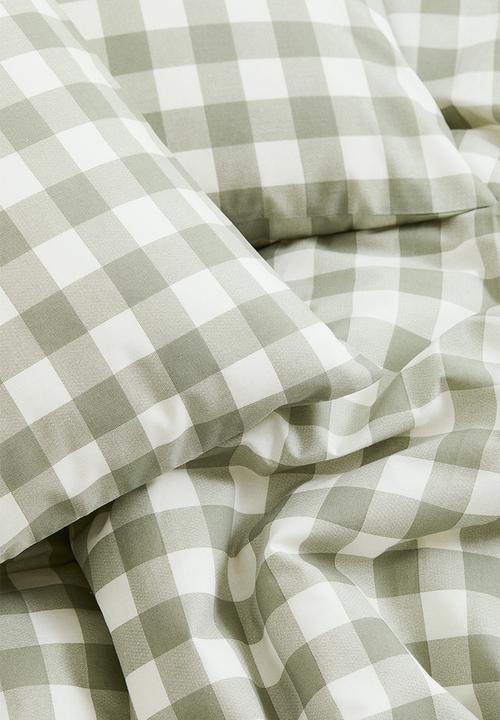 H&M - Patterned double duvet cover set - green/multi