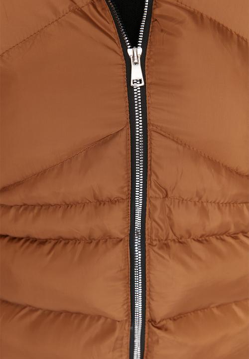 Trendyol - Plus hooded fur coat with zipper - camel